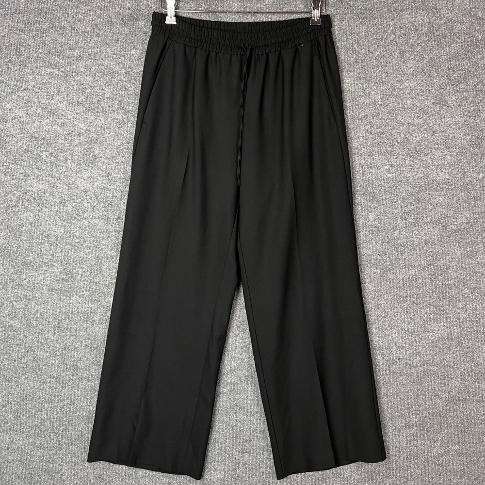 Twinset Milano Wide Leg Pants Womens 46 US SIZE L Black Elastic Waist